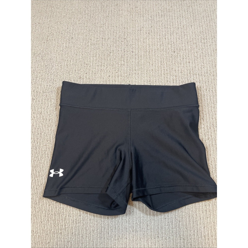 Under Armour Women's Med Compression Mid Rise Shorty Shorts 3" Volleyball Black
